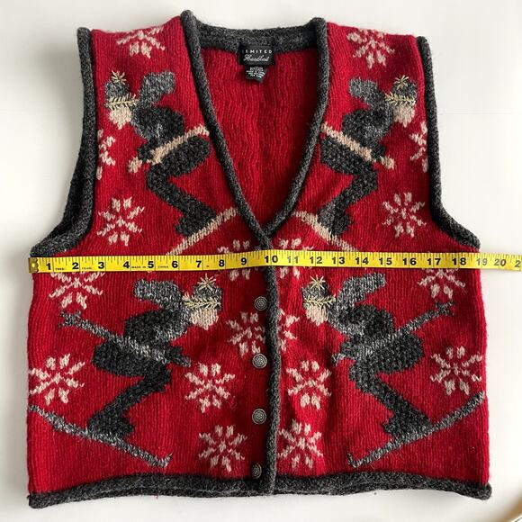 Limited Hand Knit Shetland Wool Sweater Vest Medium Skier vintage - Picture 11 of 13